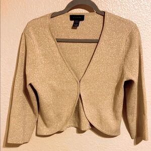 Zara Pointelle Gold Crop Cardigan